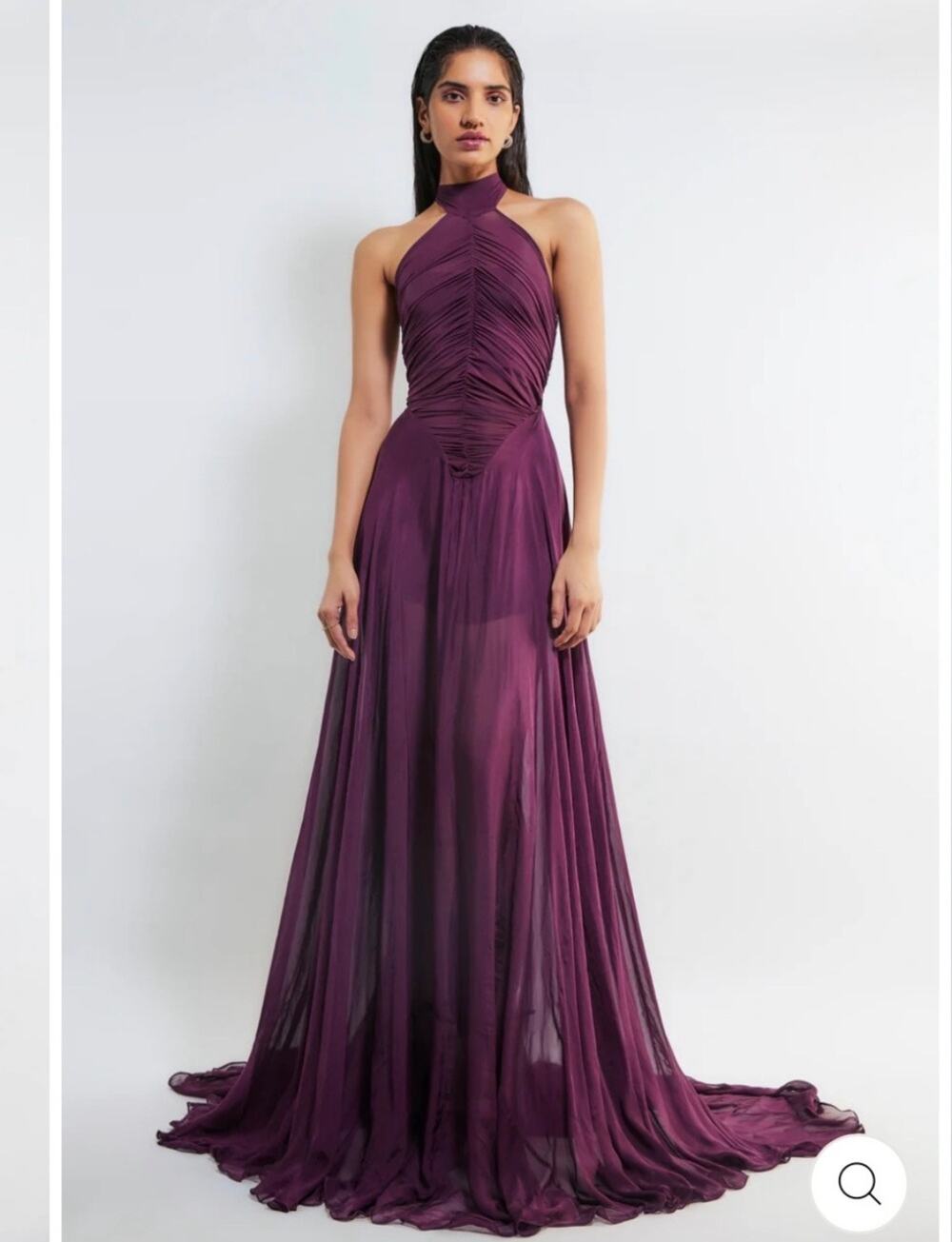 Deme by Gabriella Kerstin Chiffon Plum Gown Size Small